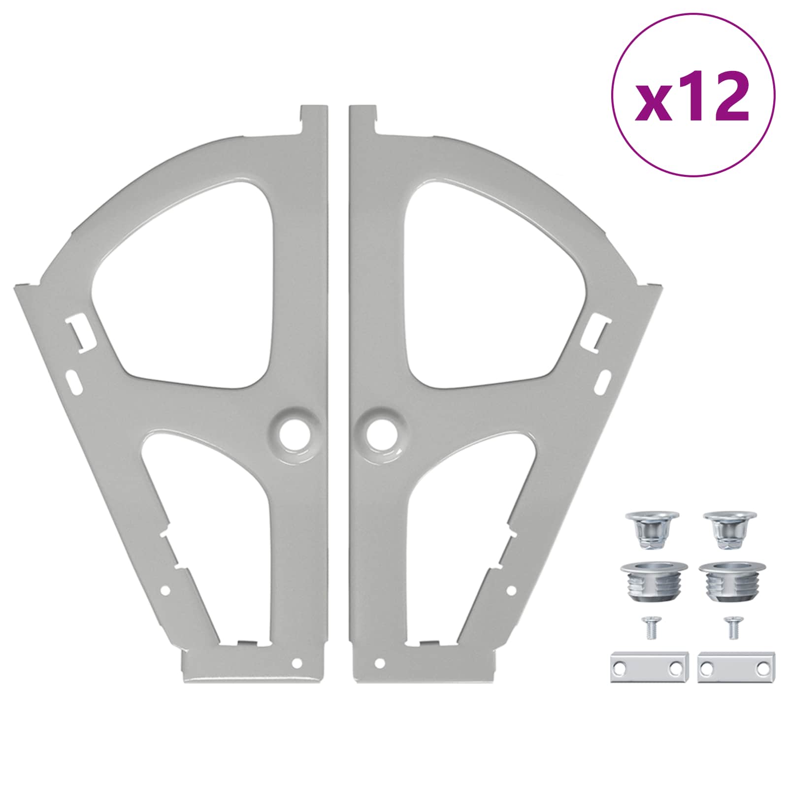 vidaXL Flip Drawer Hinge 12 pcs Silver 235 x 155 x 30 mm Iron 2