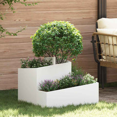 Garden Planter 60 x 60 x 50 cm Cold-rolled Steel White 60 cm