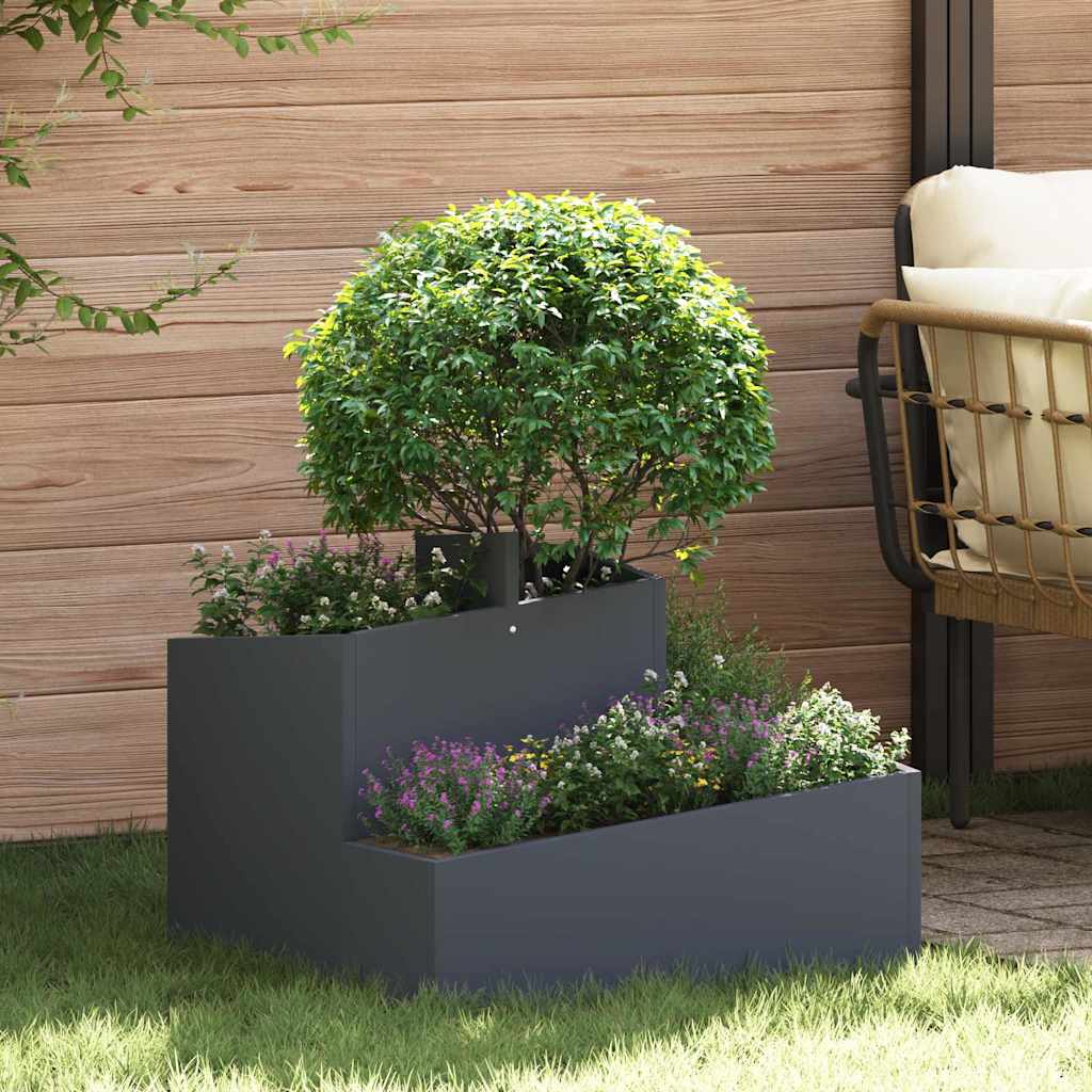 Garden Planter 60 x 60 x 50 cm Cold-rolled Steel Anthracite 60 cm