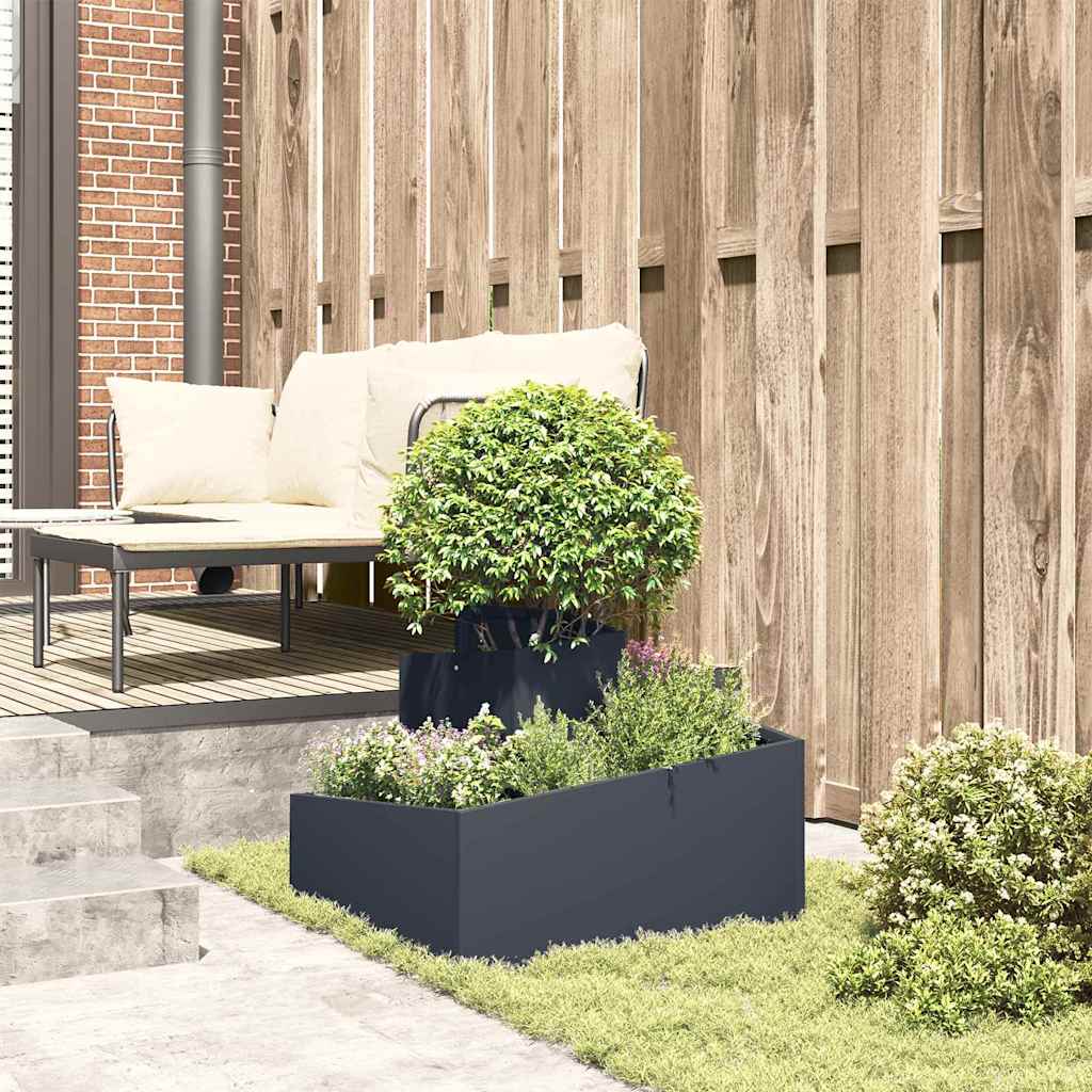 Garden Planter 60 x 60 x 50 cm Cold-rolled Steel Anthracite 60 cm