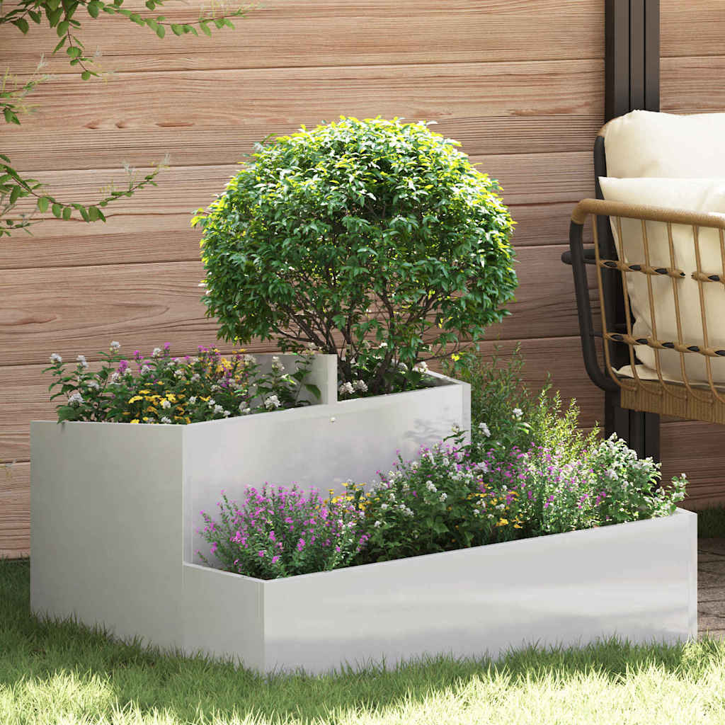 Garden Planter 60 x 60 x 50 cm Cold-rolled Steel Stainless steel 80 cm