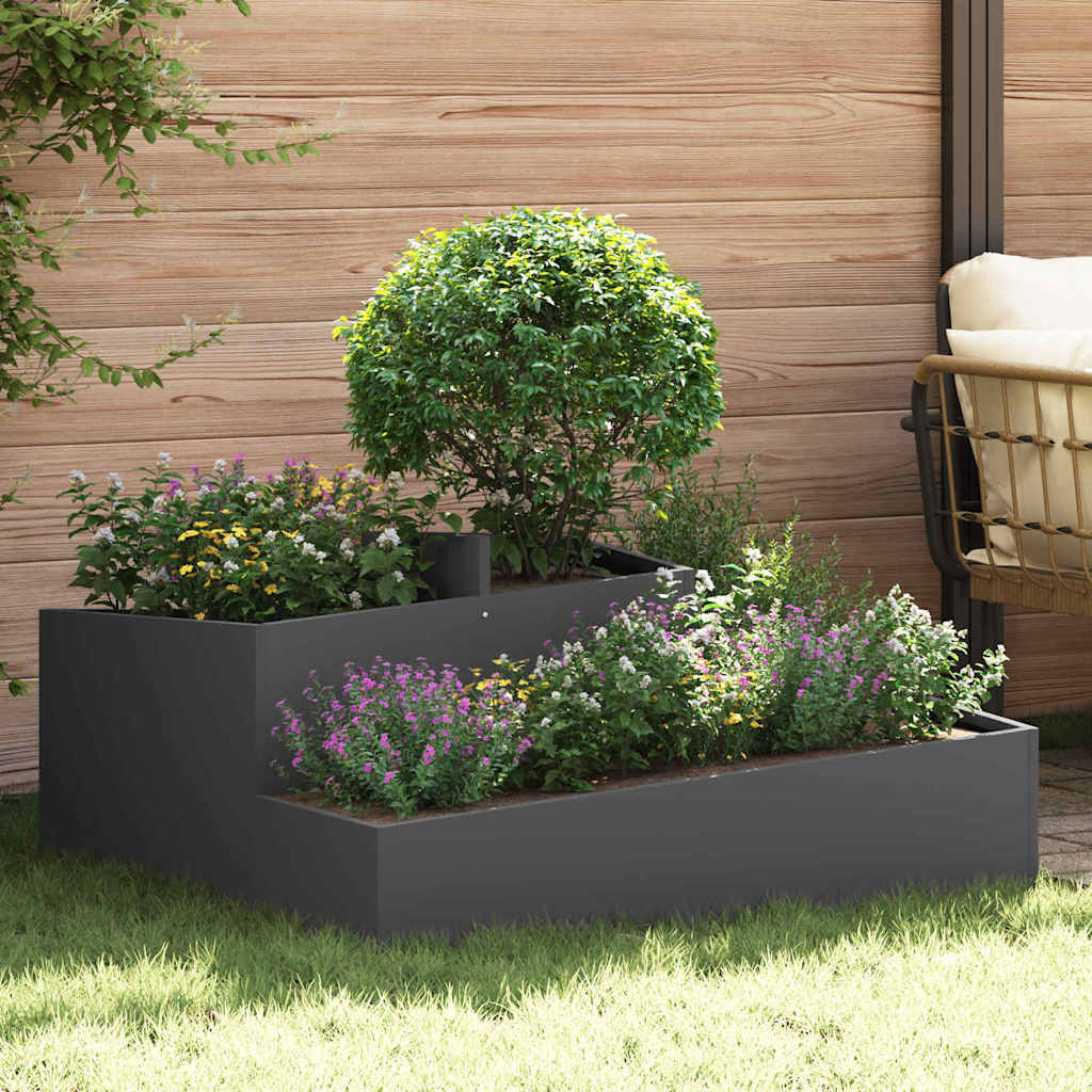 Garden Planter 60 x 60 x 50 cm Cold-rolled Steel Black 100 cm