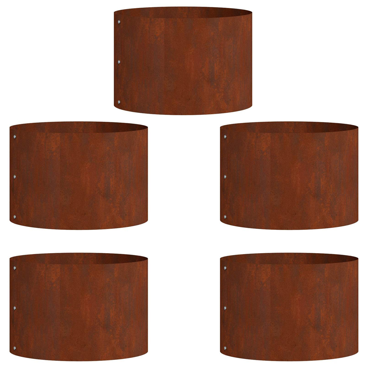 vidaXL Planter Ring 5 pcs Rusty 30 x 30 x 20 cm Weathering Steel 2