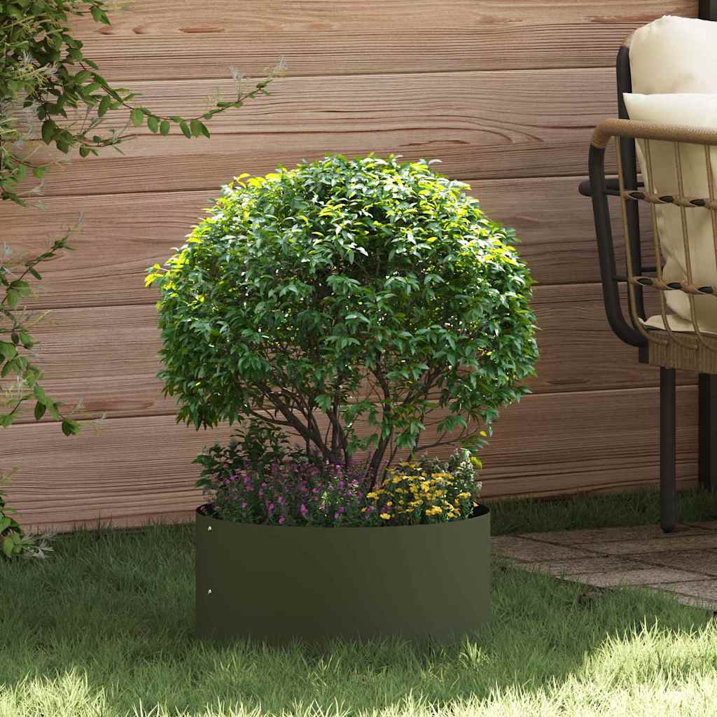vidaXL Planter Ring Olive Green 40 x 40 x 20 cm Cold-rolled Steel 1