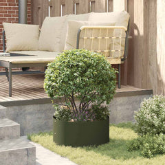 vidaXL Planter Ring Olive Green 40 x 40 x 20 cm Cold-rolled Steel 4
