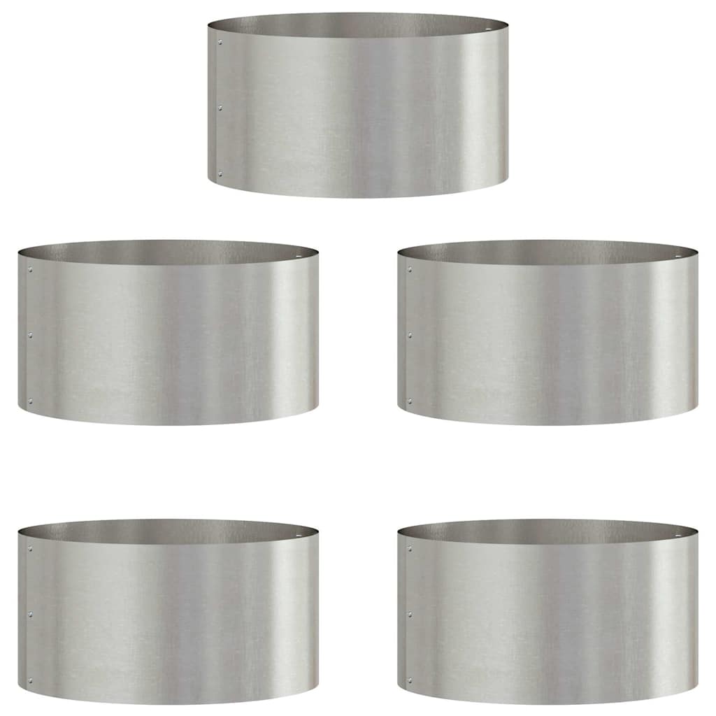 vidaXL Planter Ring 5 pcs Silver 40 x 40 x 20 cm Stainless Steel 2