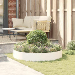 vidaXL Planter Ring White 120 x 120 x 20 cm Cold-rolled Steel 4