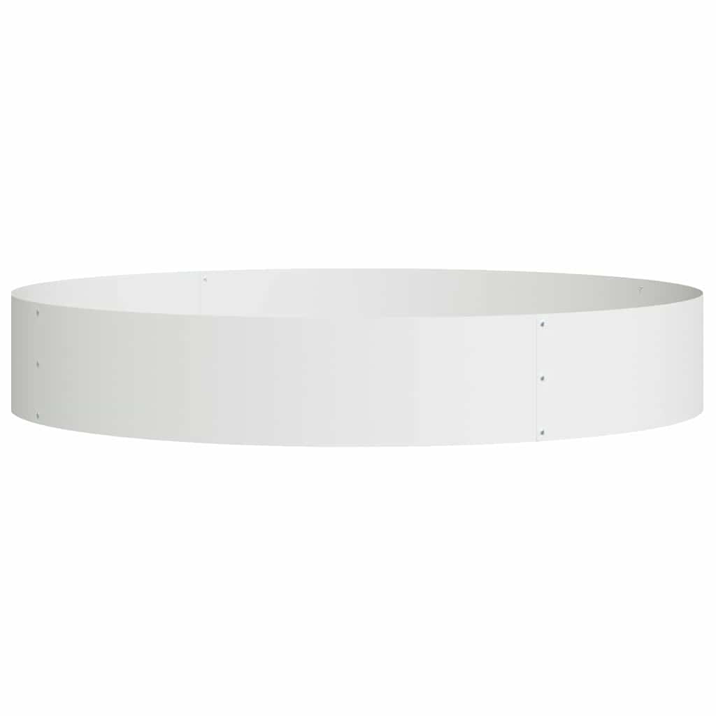 vidaXL Planter Ring White 120 x 120 x 20 cm Cold-rolled Steel 2