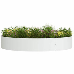 vidaXL Planter Ring White 120 x 120 x 20 cm Cold-rolled Steel 3