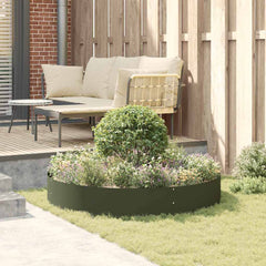 vidaXL Planter Ring Olive Green 120 x 120 x 20 cm Cold-rolled Steel 4
