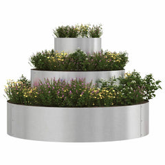 vidaXL Garden Planter Silver 90 x 90 x 20 cm Stainless Steel 3