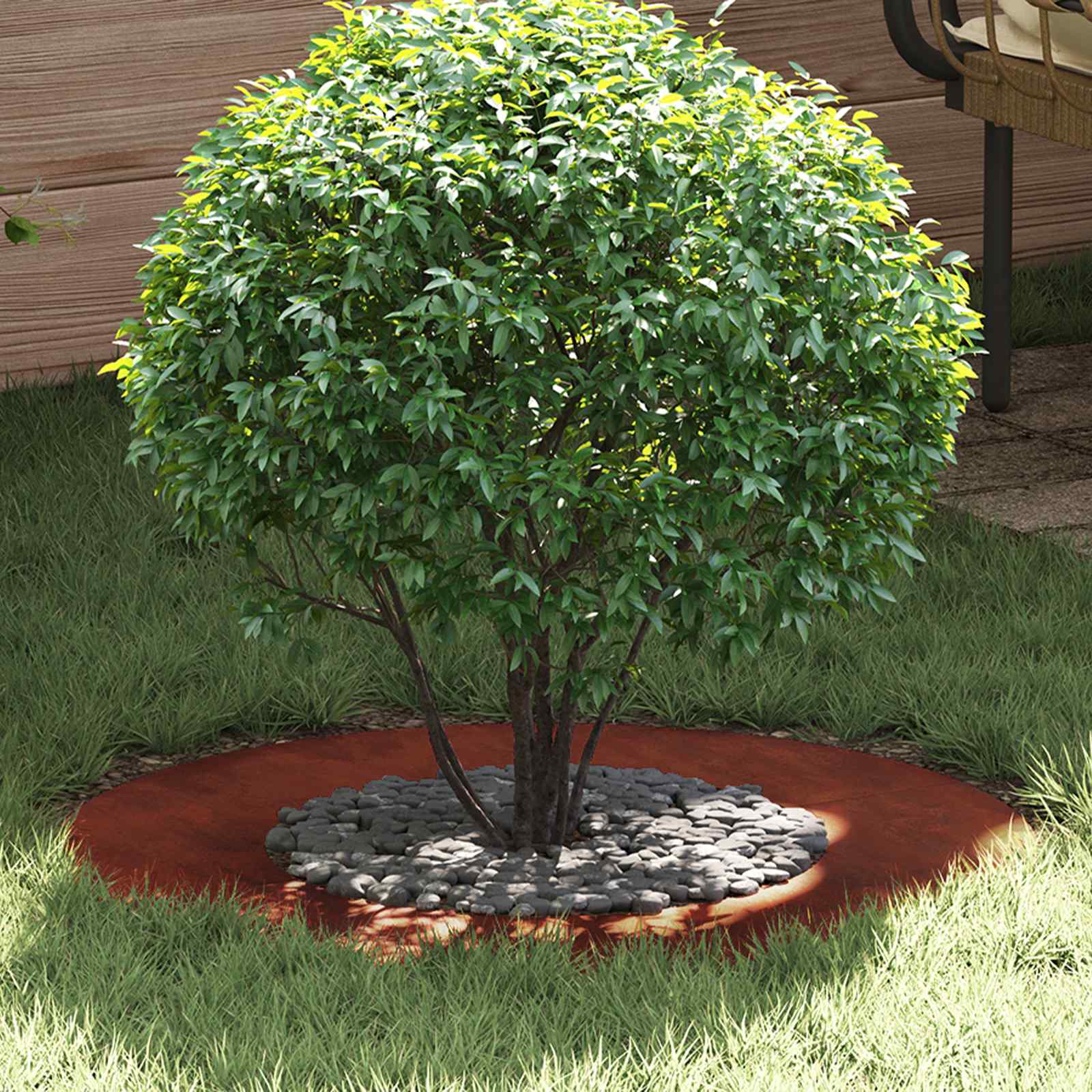vidaXL suitable for Flat Tree Ring Rusty Ø40/70 cm 1