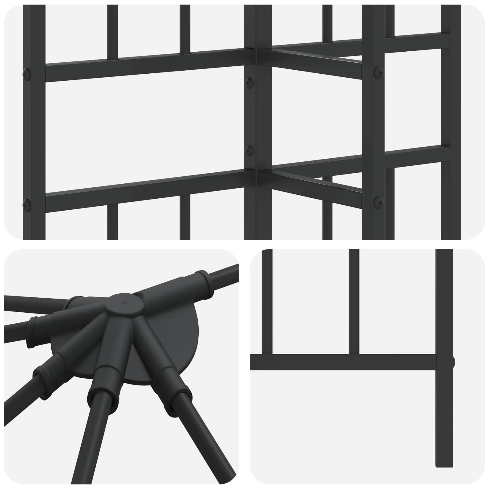 vidaXL Gazebo Frame Without Gazebo Fabric 6 x 3 m Black Steel 6
