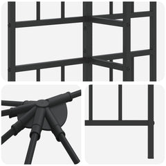 vidaXL Gazebo Frame Without Gazebo Fabric 6 x 3 m Black Steel 6