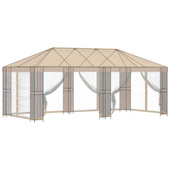 vidaXL Gazebo Frame Without Gazebo Fabric 6 x 3 m Black Steel 3