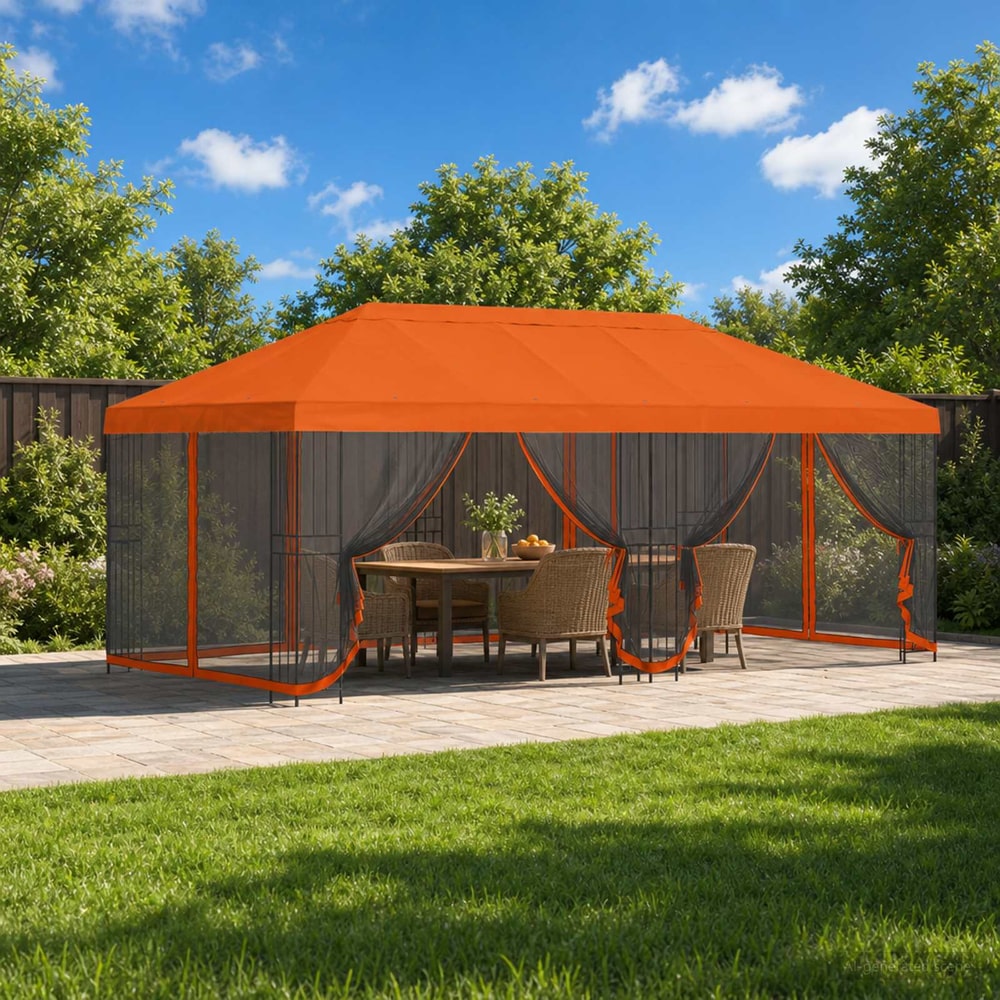 6 x 3 m Polyester and Steel 190 gsm Orange