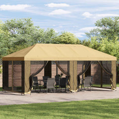 Garden Gazebo with Sidewalls 6 x 3 m Polyester and Steel Cream