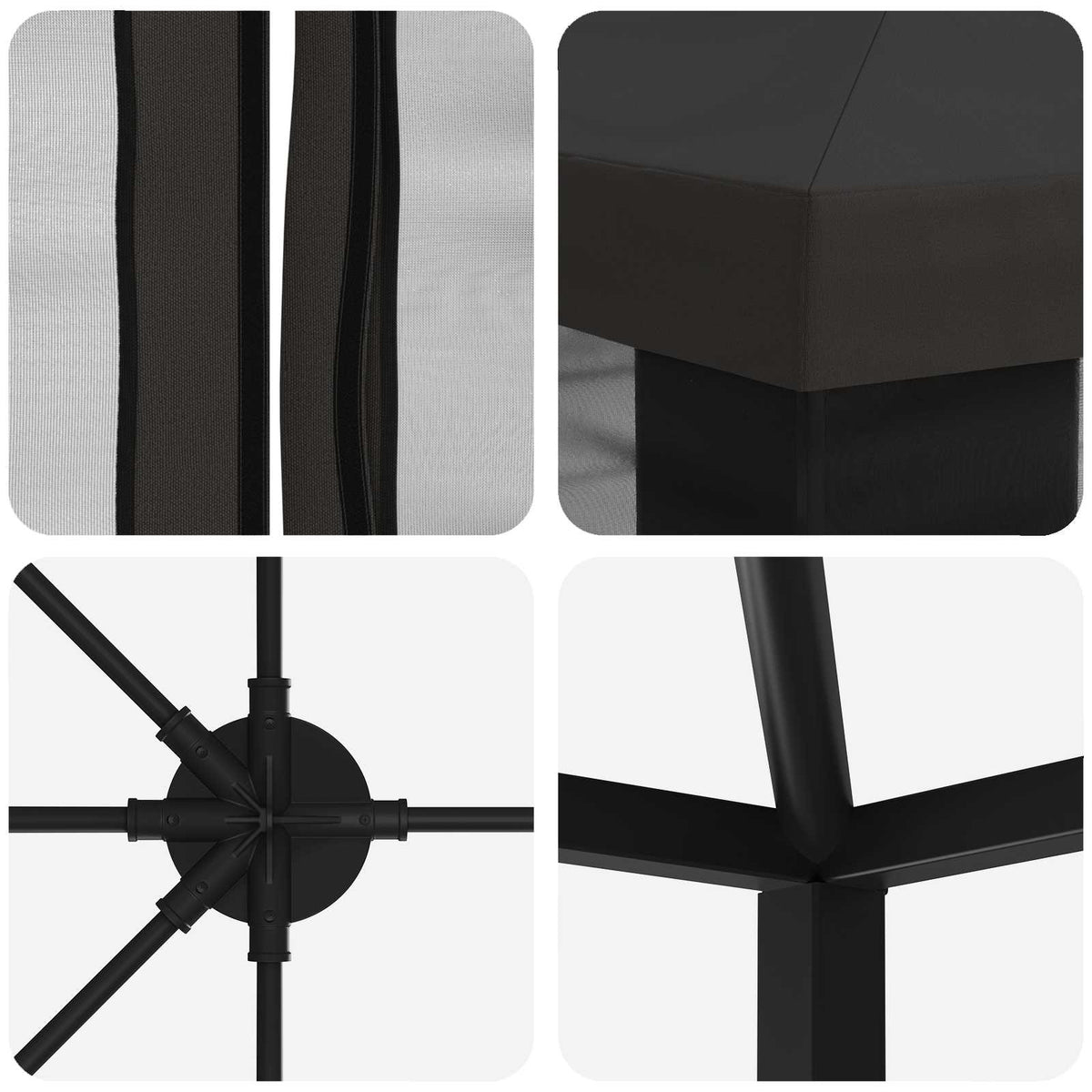 Garden Gazebo with Sidewalls 6 x 3 m Polyester and Steel Anthracite