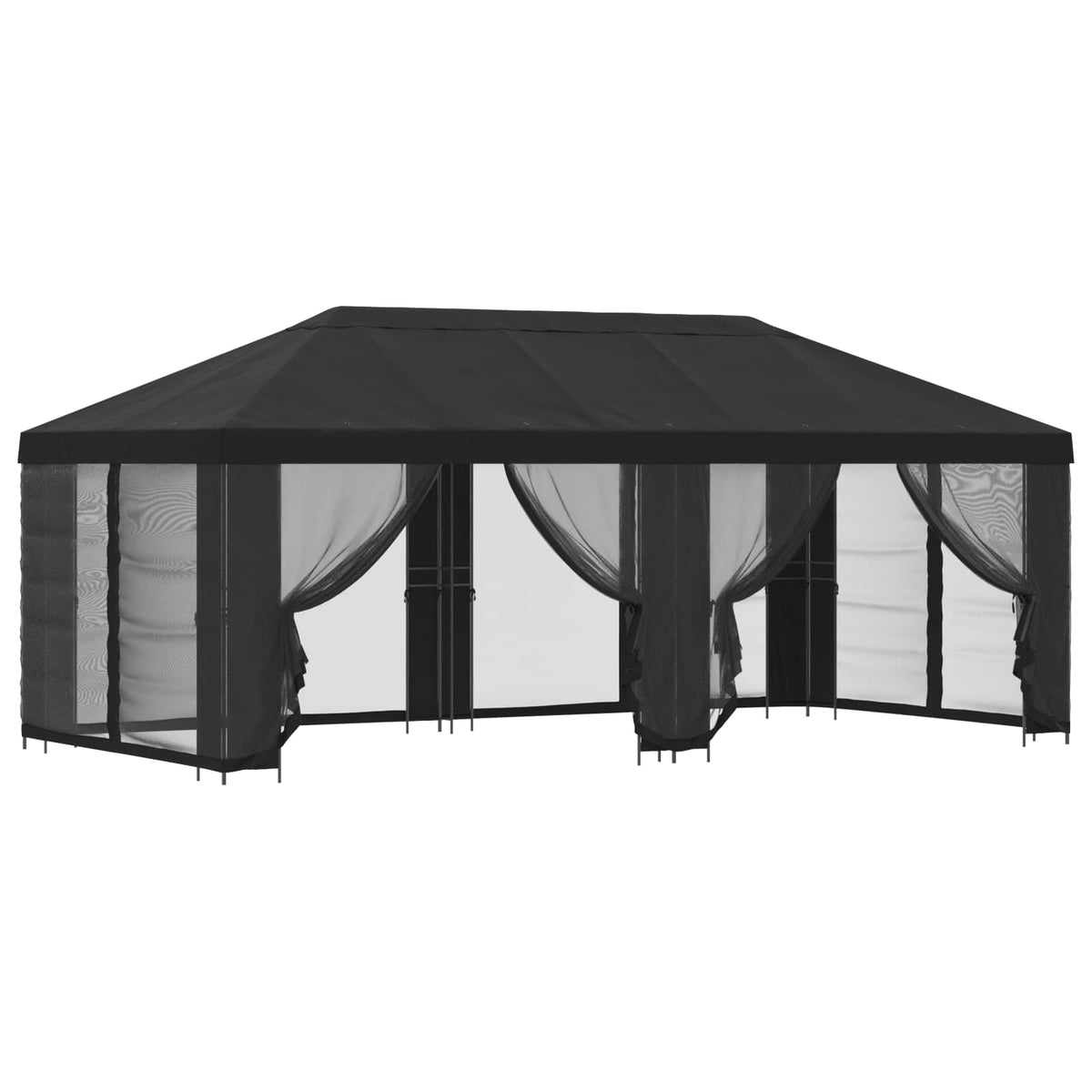 Garden Gazebo with Sidewalls 6 x 3 m Polyester and Steel Anthracite