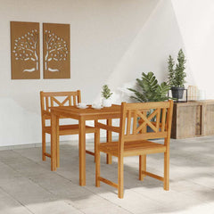 Garden Dining Set 3 pcs Brown Solid Acacia wood 85 cm table length 2-seater