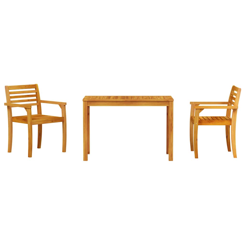 vidaXL Garden Dining Set 3 pcs Brown Solid Acacia Wood 6