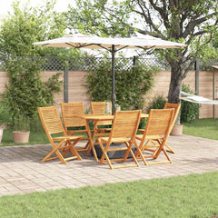 Garden Dining Set 5 pcs Brown Solid Acacia Wood 6x chair +table