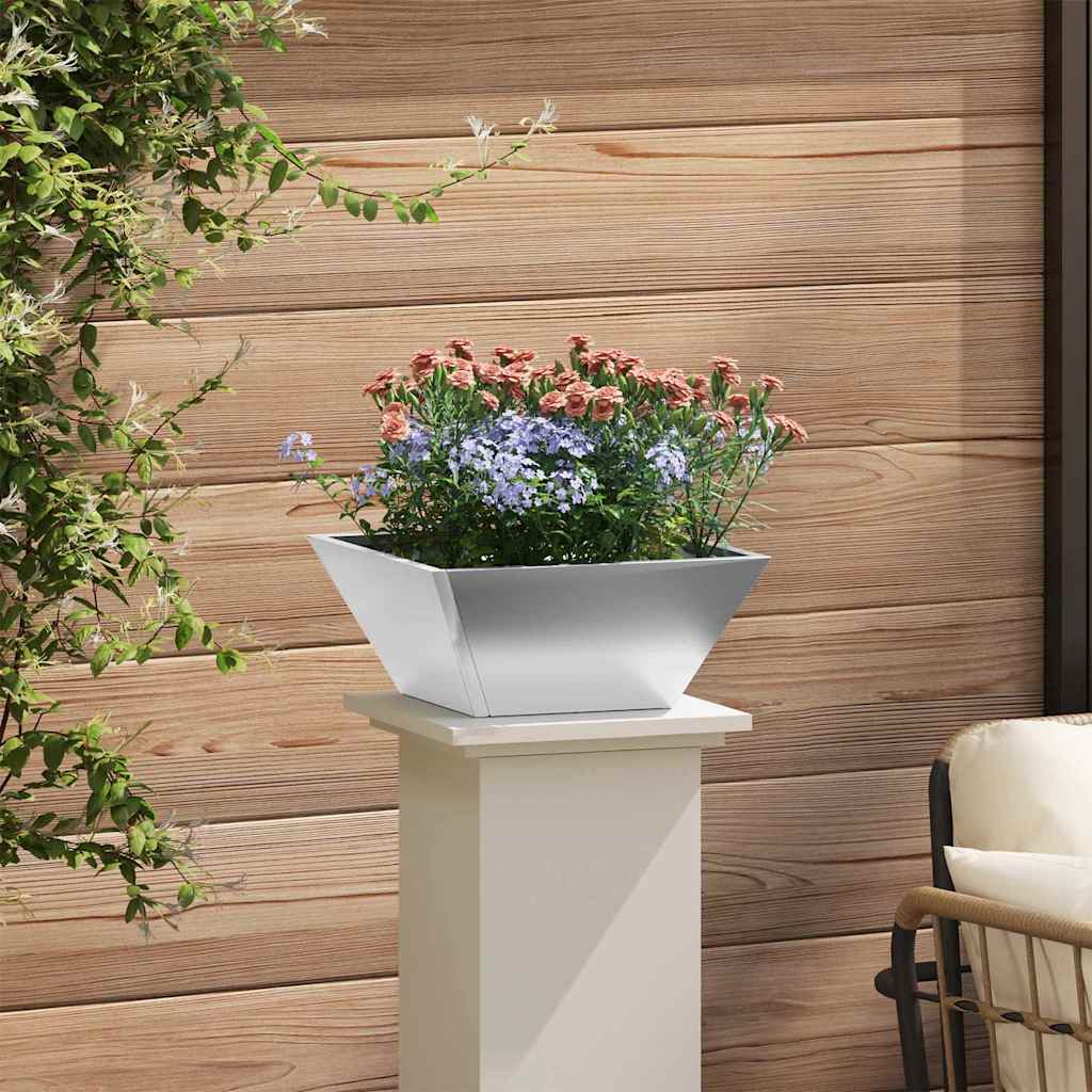 vidaXL Garden Planter 5 pcs Silver 35 x 35 x 15 cm Galvanised Steel 4