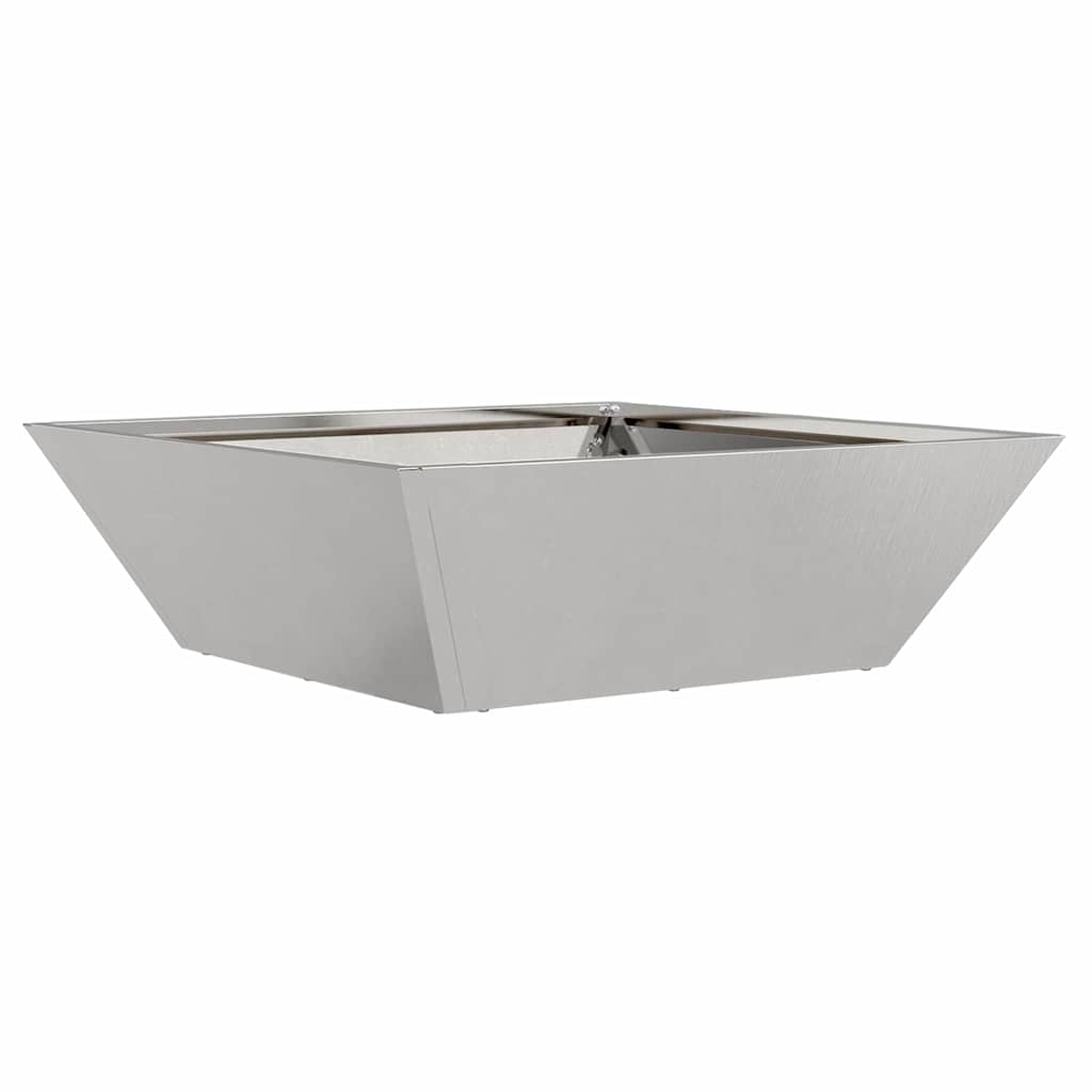 vidaXL Garden Planter Silver 50 x 50 x 15 cm Stainless Steel 2