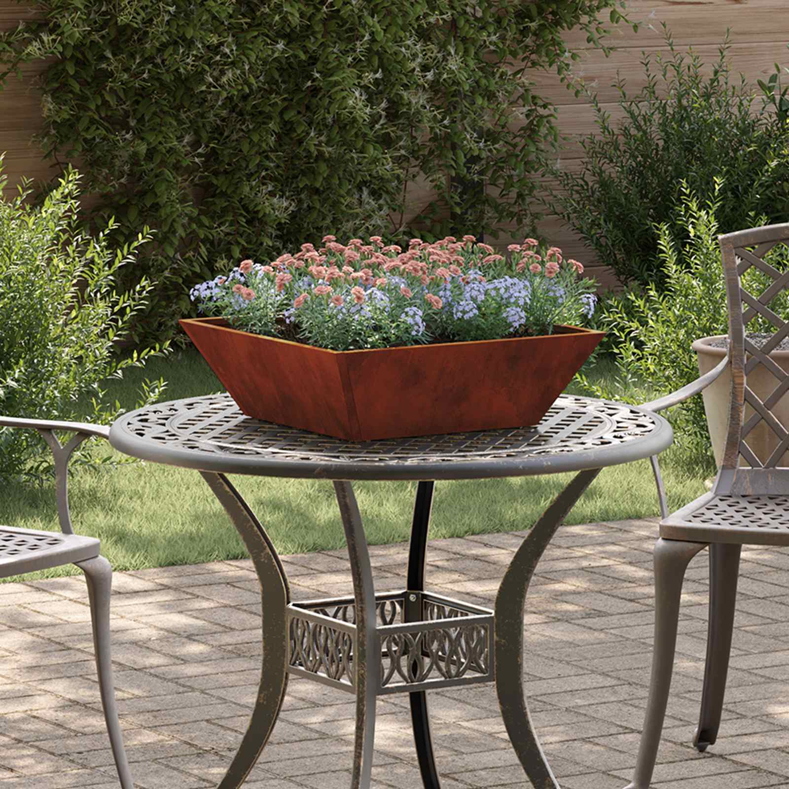 Garden Planter 50 x 50 x 15 cm 5 pcs Weathering steel