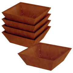vidaXL Garden Planter 5 pcs Rusty 50 x 50 x 15 cm Weathering Steel 5