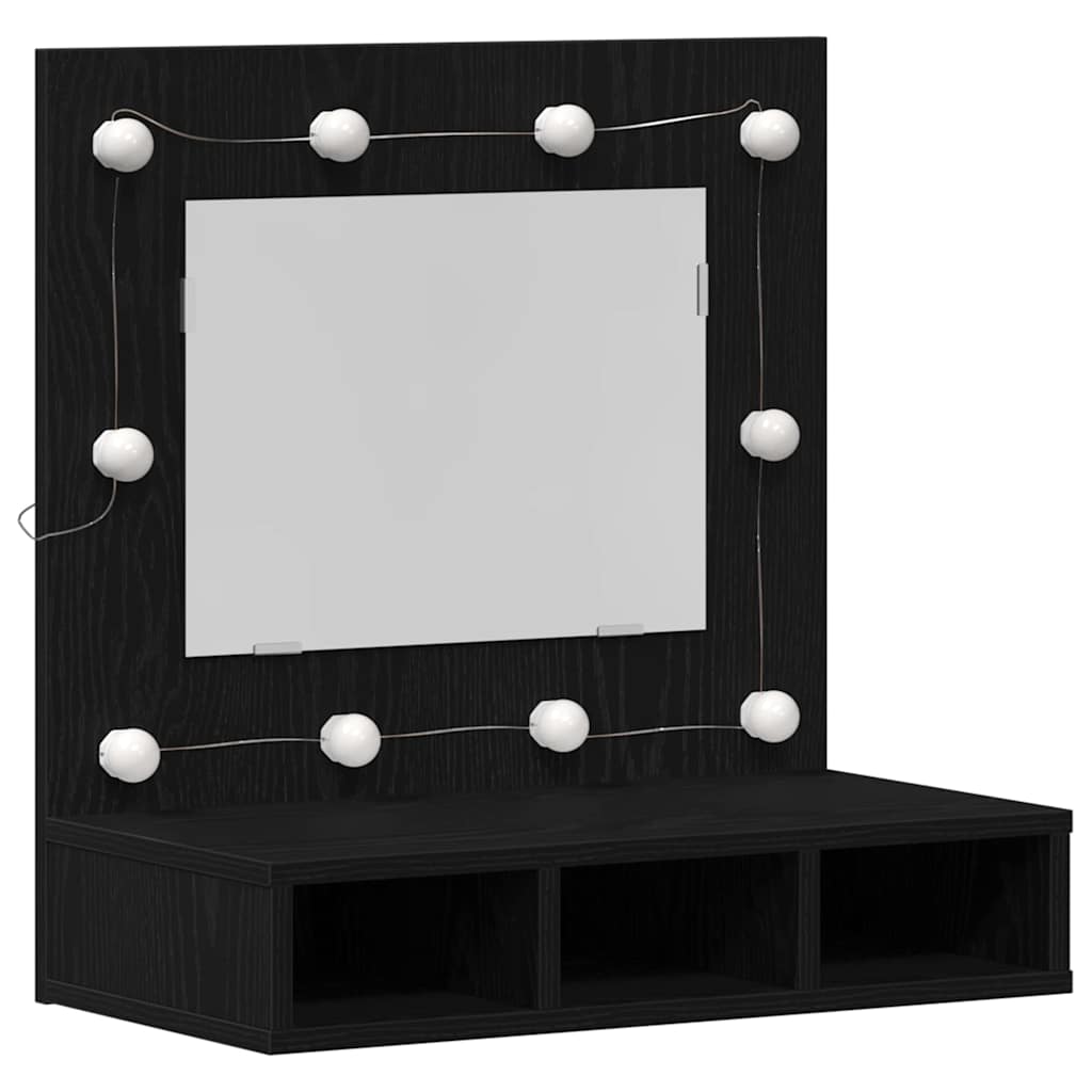 vidaXL Mirror Cabinet Black Oak 60 x 31.5 x 62 cm Engineered Wood 2