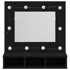 vidaXL Mirror Cabinet Black Oak 60 x 31.5 x 62 cm Engineered Wood 5
