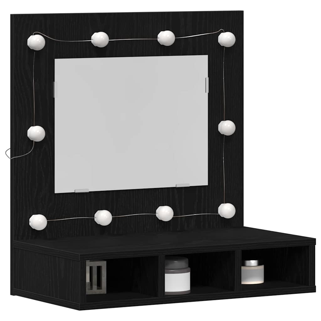 vidaXL Mirror Cabinet Black Oak 60 x 31.5 x 62 cm Engineered Wood 3