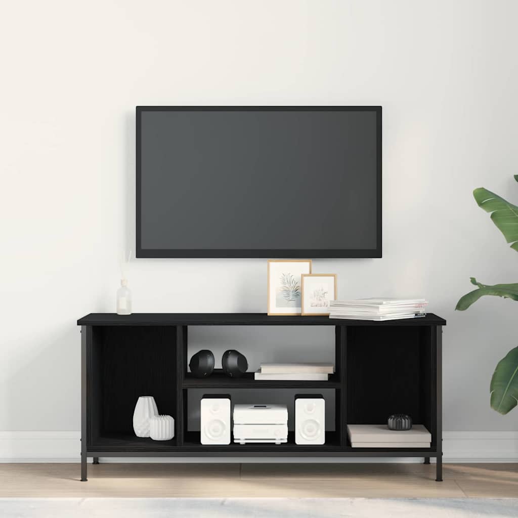 vidaXL TV Cabinet 102 x 35 x 45 cm Black Oak Engineered Wood 4