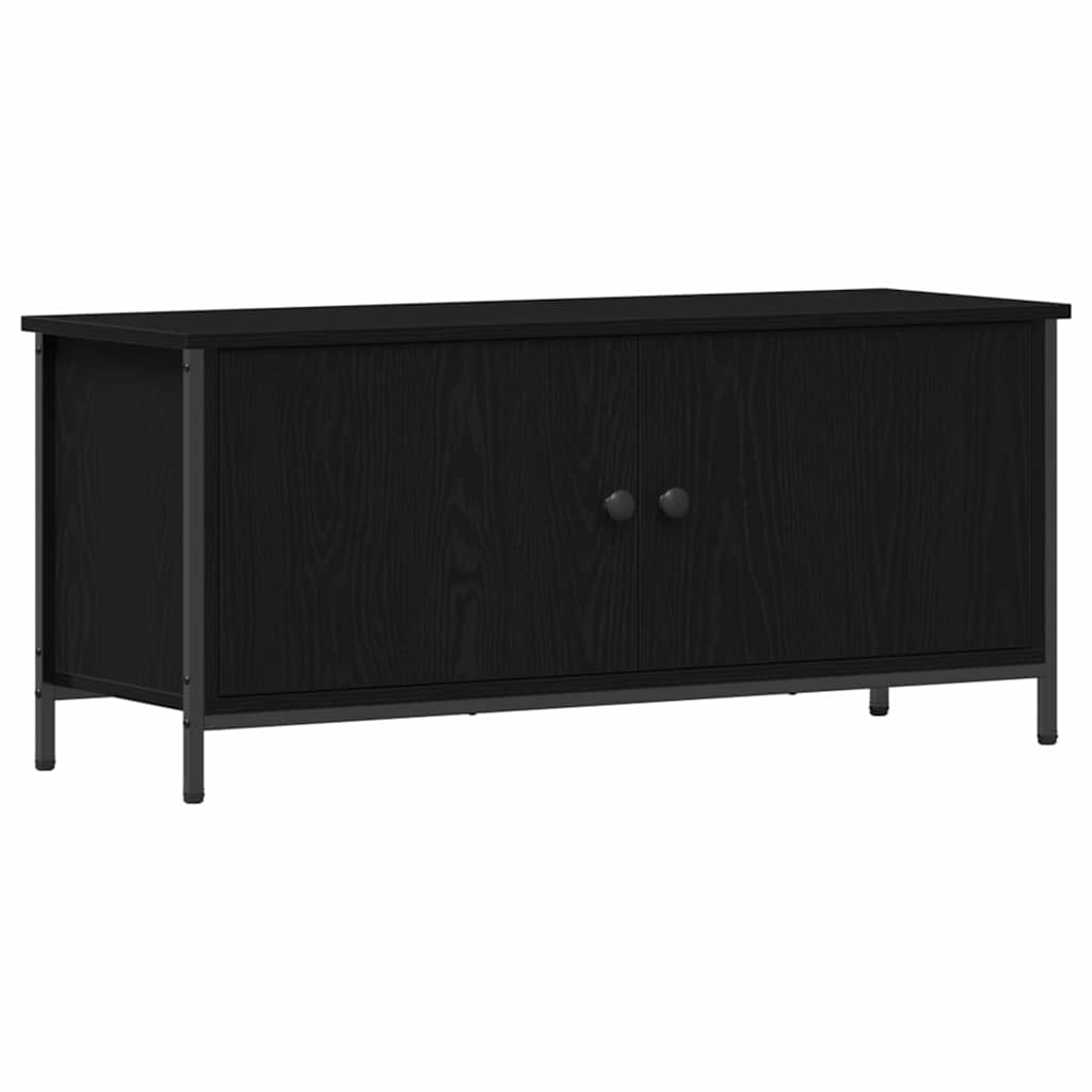 vidaXL TV Cabinet 100 x 35 x 45 cm Black Oak Engineered Wood 2