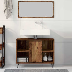 vidaXL Bathroom Cabinet Old Wood 80 x 33 x 60 cm Engineered Wood 4