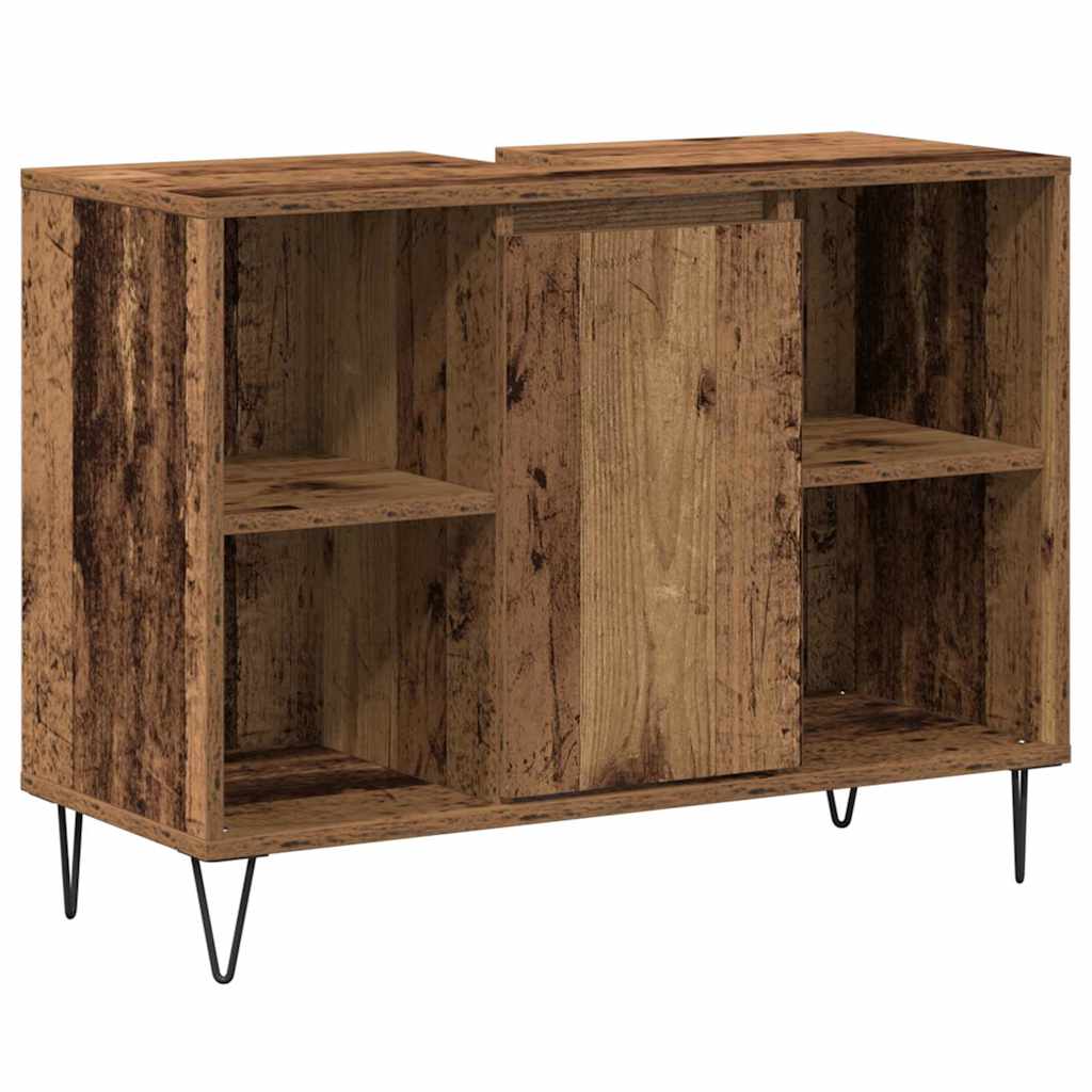 vidaXL Bathroom Cabinet Old Wood 80 x 33 x 60 cm Engineered Wood 2