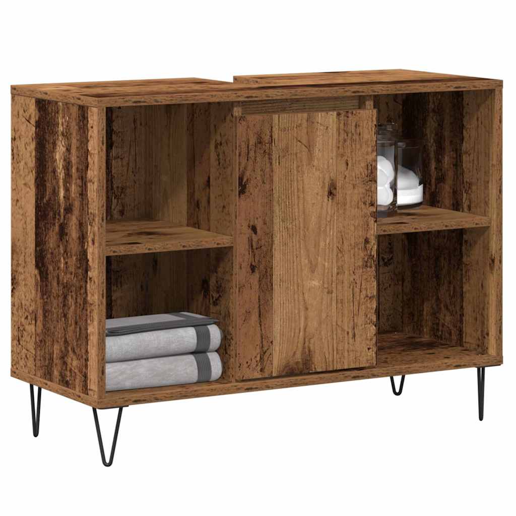 vidaXL Bathroom Cabinet Old Wood 80 x 33 x 60 cm Engineered Wood 3
