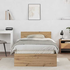 Bed Frame with Headboard Artisan Oak 100 x 200 cm