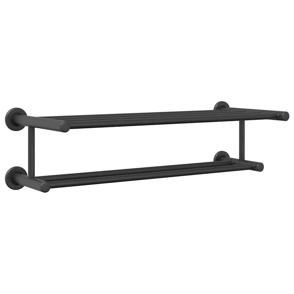 vidaXL Towel Rack Black 61 x 23 x 17 cm Stainless steel 2