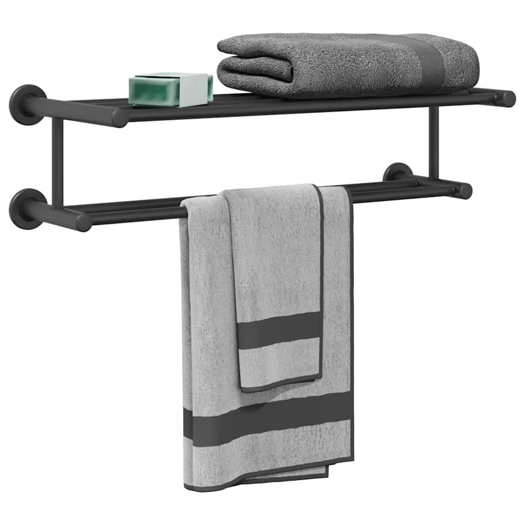 vidaXL Towel Rack Black 61 x 23 x 17 cm Stainless steel 3