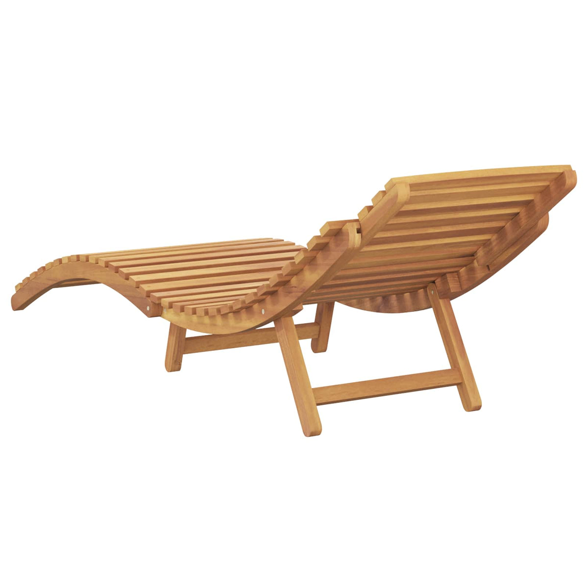 Sun Lounger Solid Teak Wood Brown Width 185.5 cm 1x sunlounger