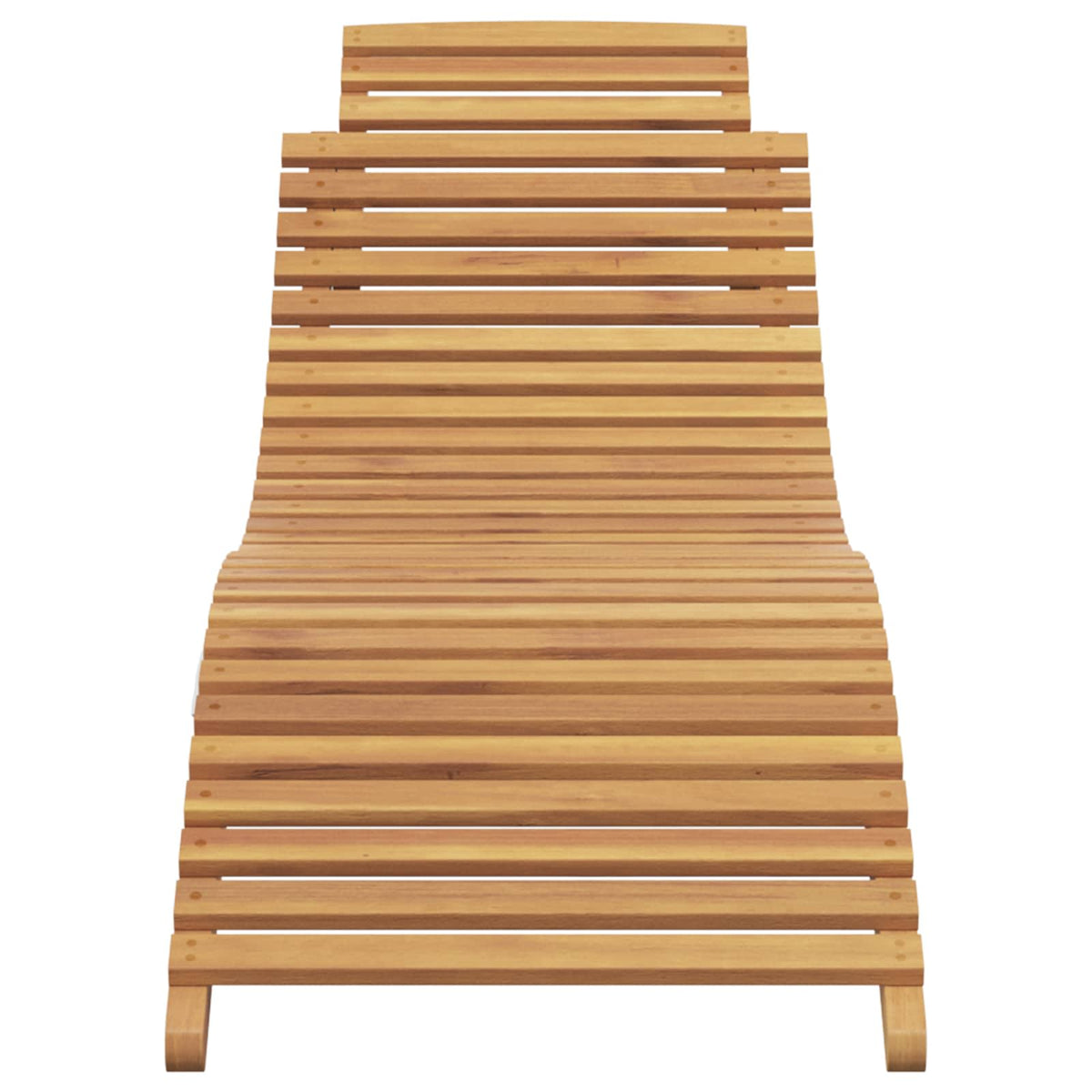 Sun Lounger Solid Teak Wood Brown Width 185.5 cm 1x sunlounger
