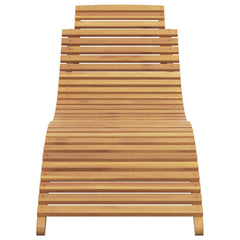 Sun Lounger Solid Teak Wood Brown Width 185.5 cm 1x sunlounger