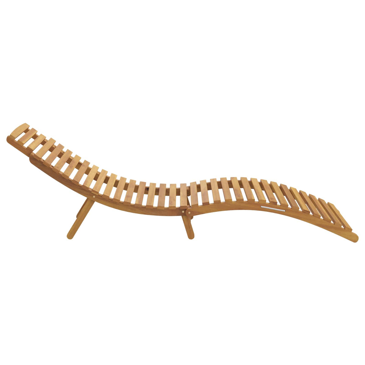 Sun Lounger Solid Teak Wood Brown Width 185.5 cm 1x sunlounger