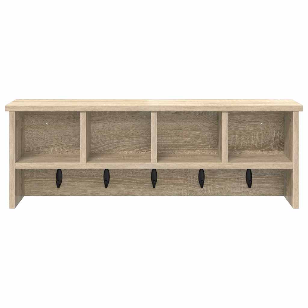 vidaXL Wall-Mounted Coat Rack Wall-Mounted Sonoma Oak 75 x 16 x 26 cm 5