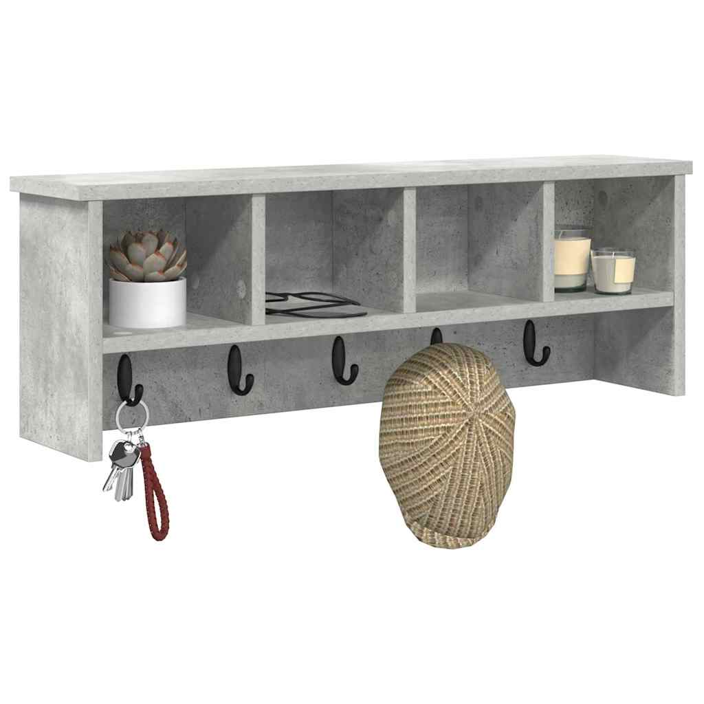 vidaXL Wall-Mounted Coat Rack Wall-Mounted Concrete Grey 3
