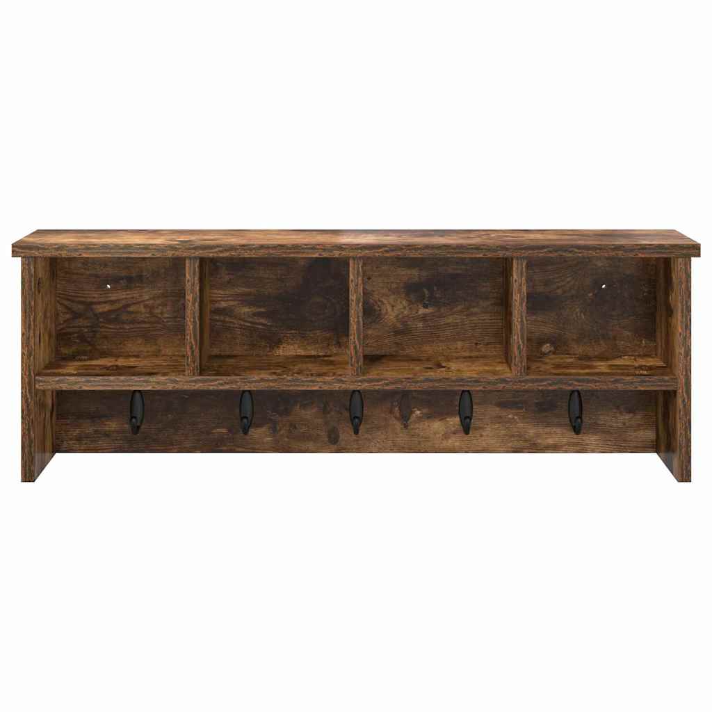 vidaXL Wall-Mounted Coat Rack Wall-Mounted Smoked Oak 75 x 16 x 26 cm 5