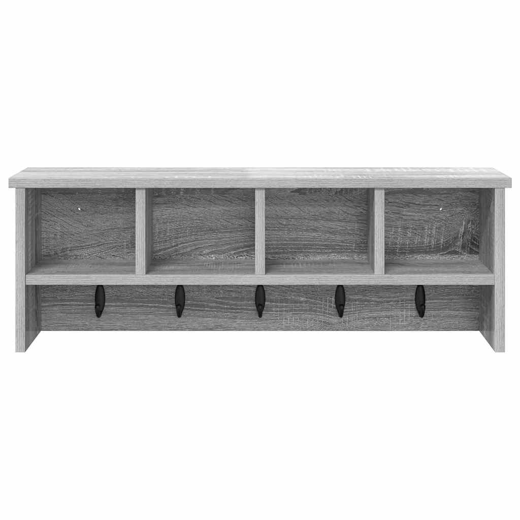 vidaXL Wall-Mounted Coat Rack Wall-Mounted Grey Sonoma 75 x 16 x 26 cm 5