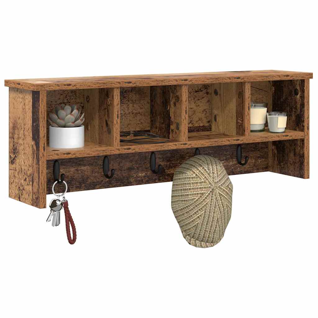 Wall-Mounted Coat Rack Wall-Mounted 75 x 16 x 26 cm Old wood